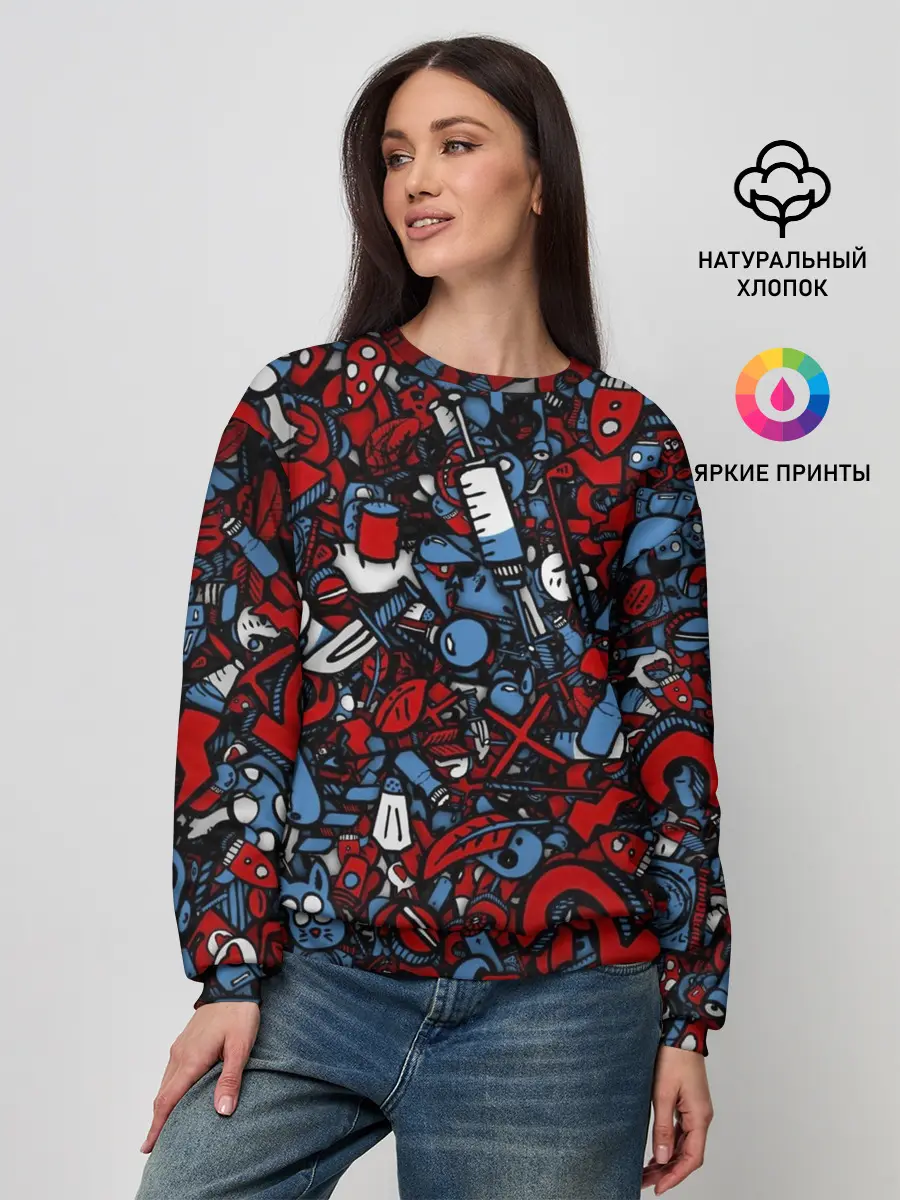 Женский свитшот / RedBlue stikers