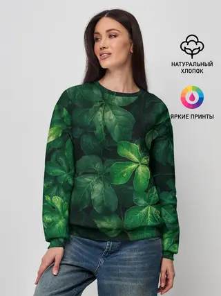 Женский свитшот / Тропическая листва | Тропики