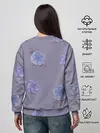Женский свитшот / Голубые камелии на сером
