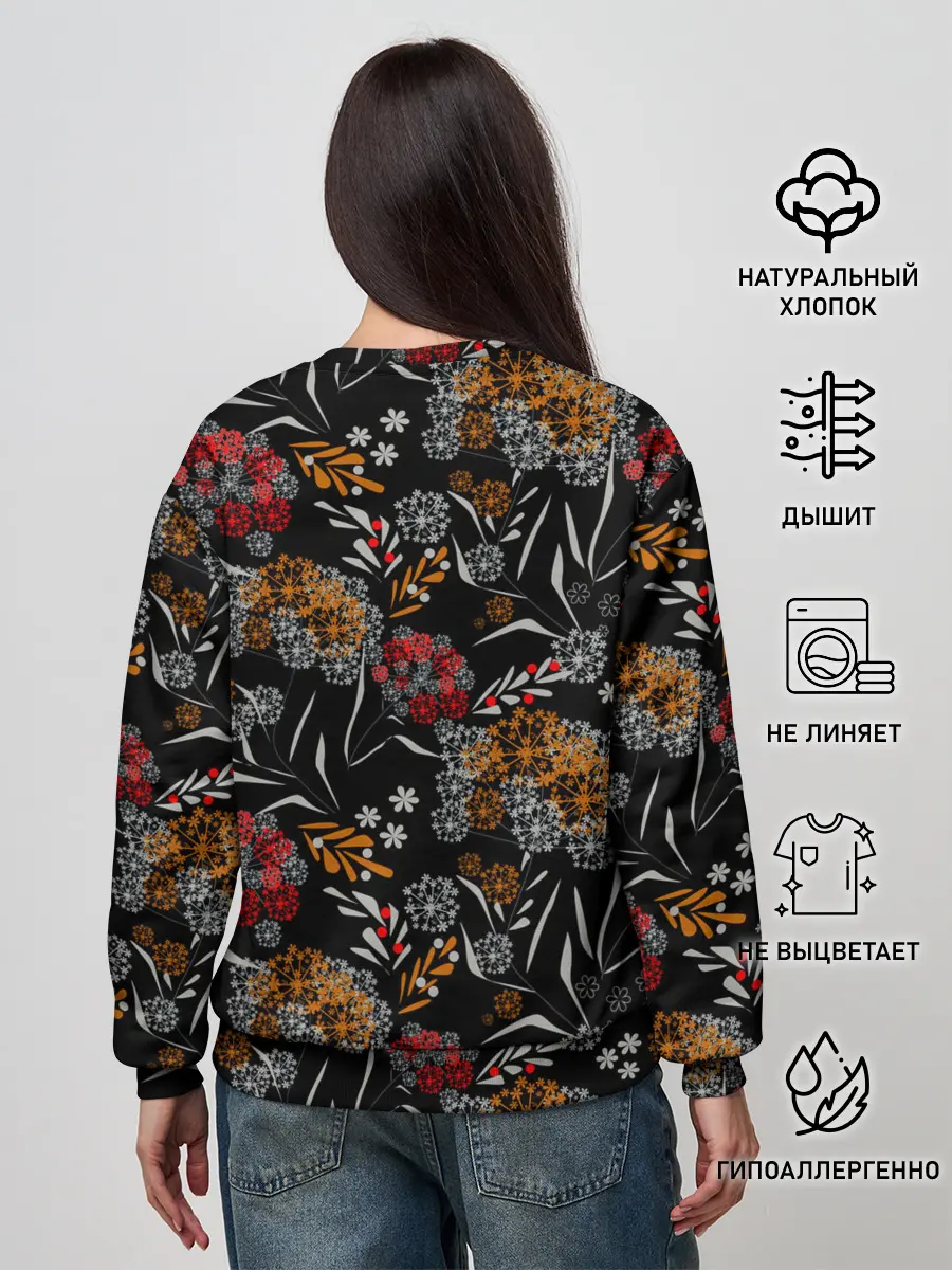 Женский свитшот / Цветочный модный узор