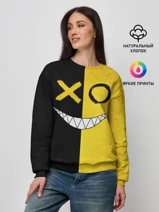 Женский свитшот / Yellow and black smile
