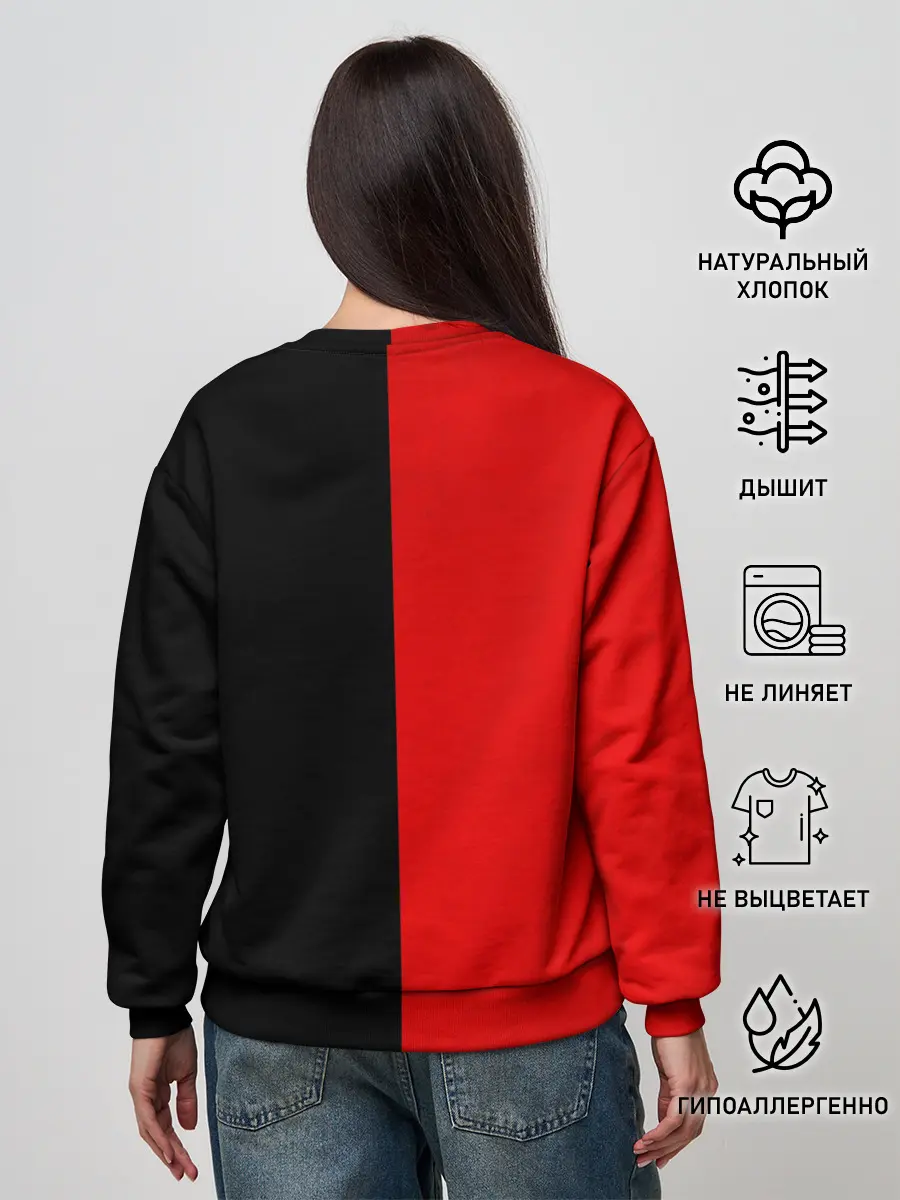 Женский свитшот / Smail Black and red