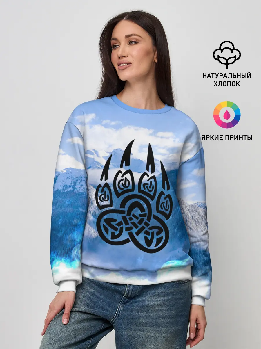 Женский свитшот / Печать Велеса | Волчья лапа