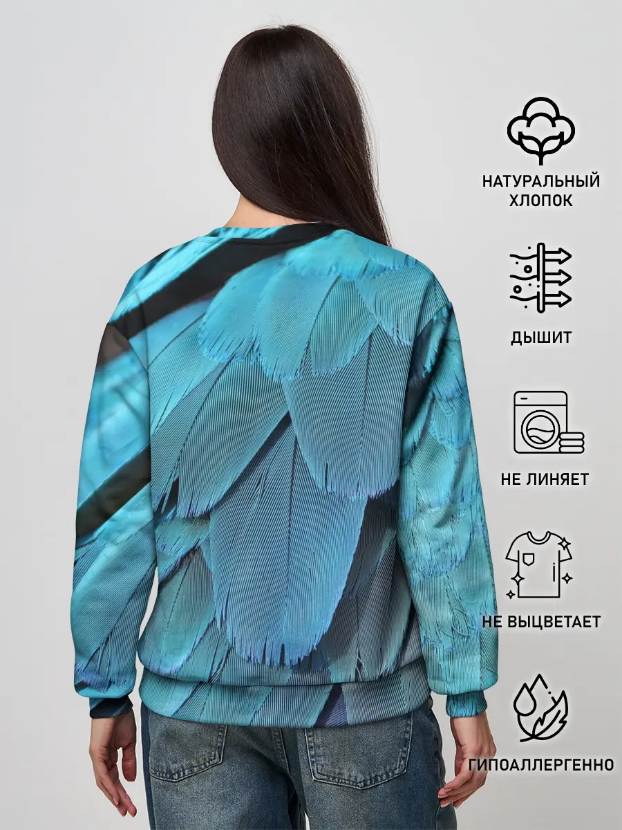 Женский свитшот / Перья попугая