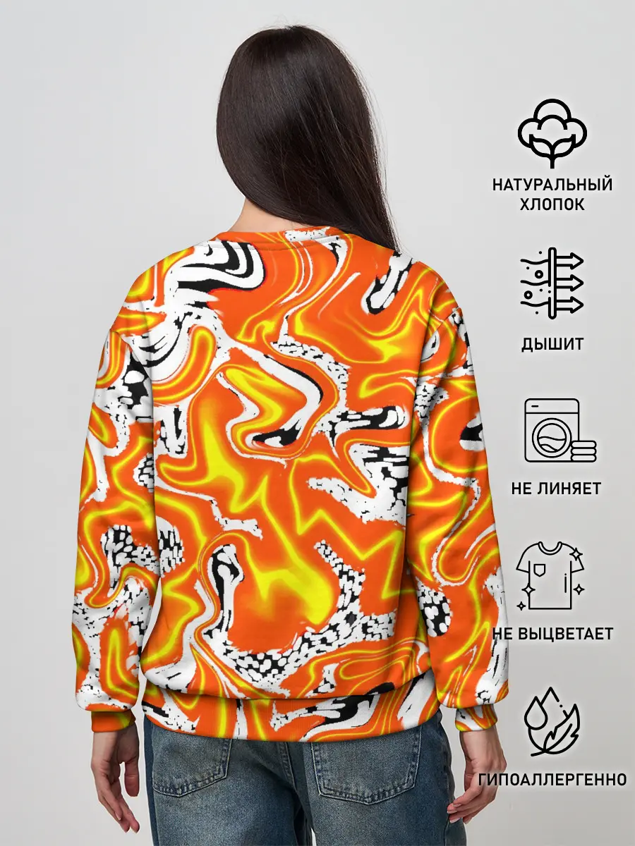Женский свитшот / Огненные разводы лавы