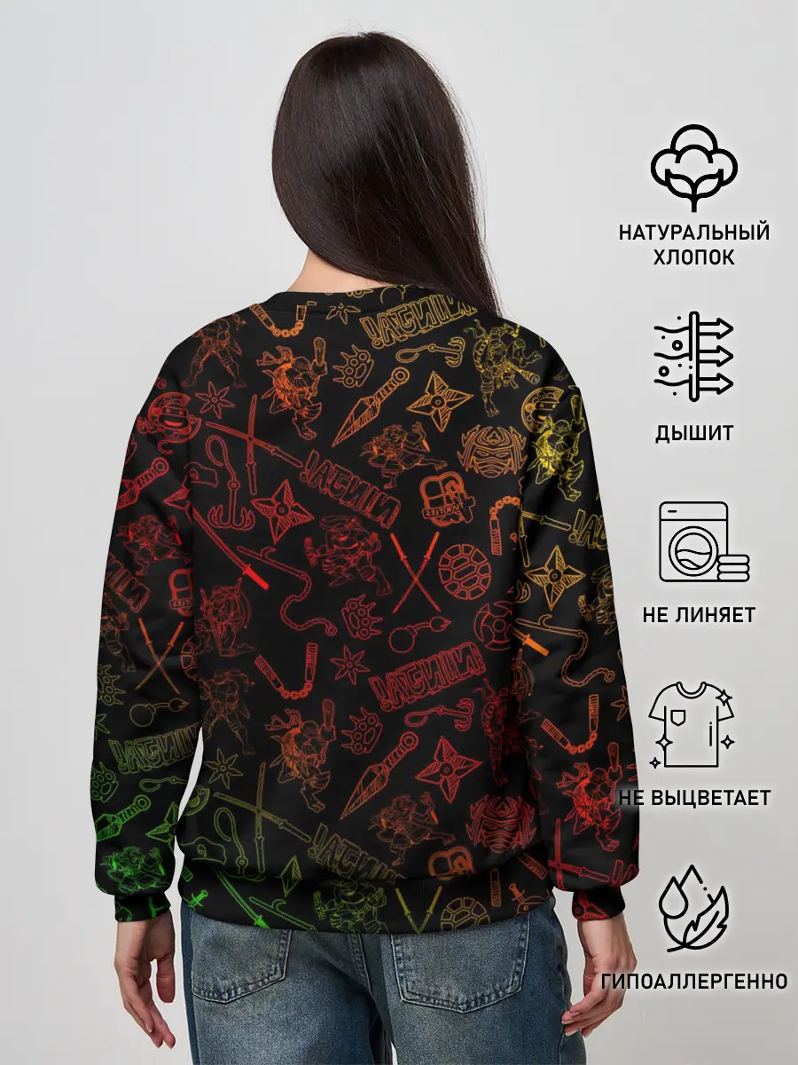 Женский свитшот / Ниндзя Черепашки | Иконки