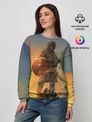 Женский свитшот / Винланд стоит на скале сага