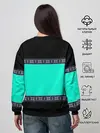 Женский свитшот / Черно-бирюзовый узор