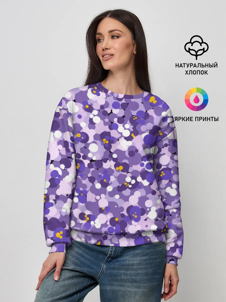 Женский свитшот / Анютины глазки узор