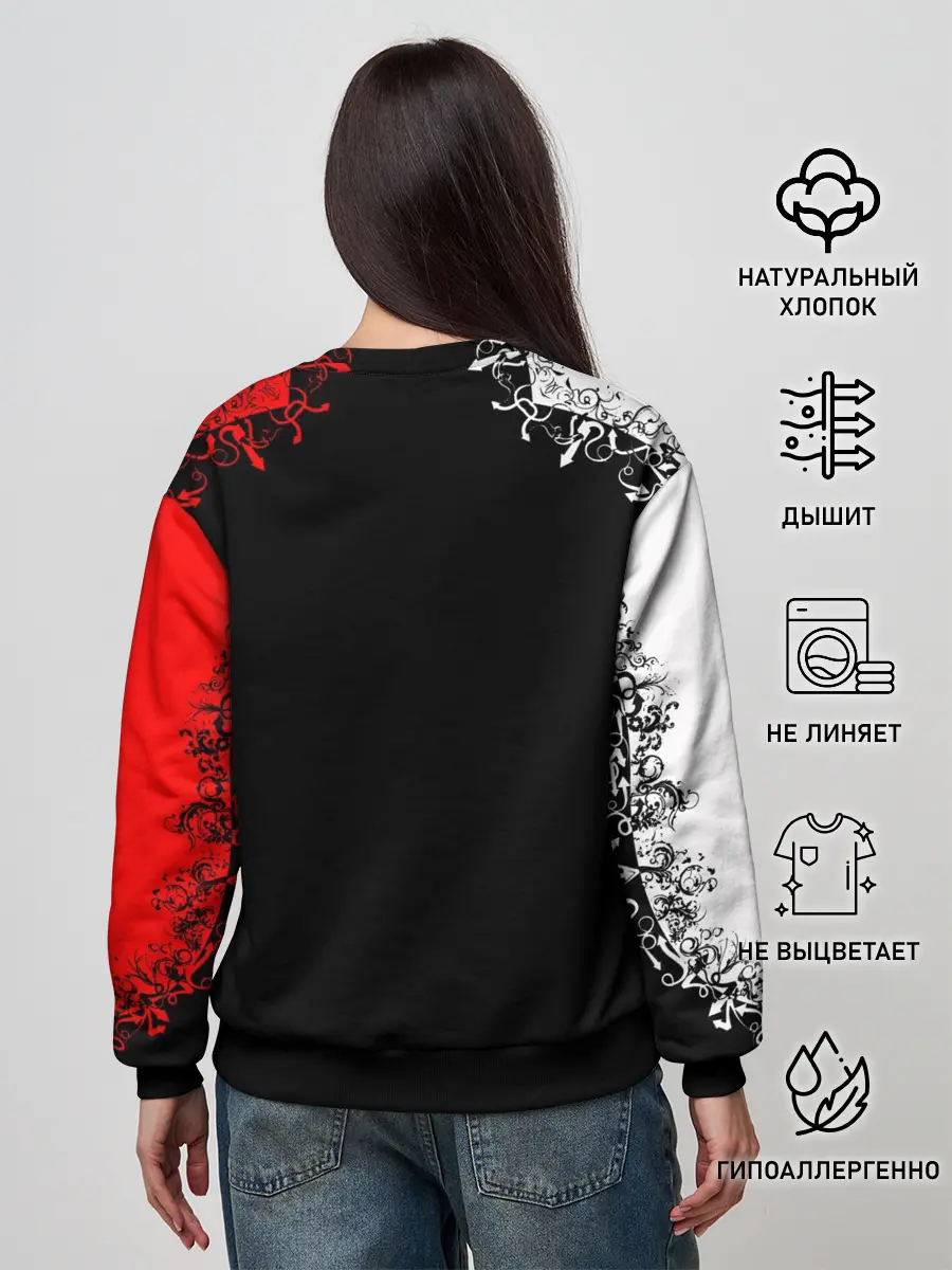 Женский свитшот / Red White Skull - Череп