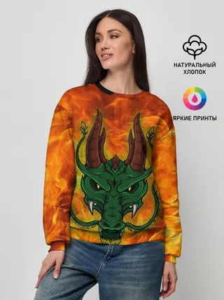 Женский свитшот / Японский дракон | Japanese Dragon