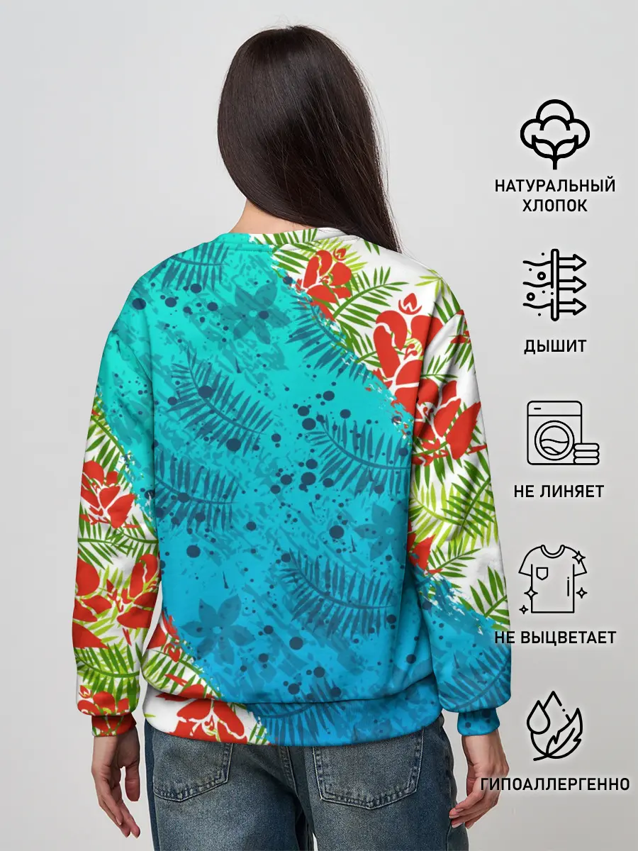 Женский свитшот / ЛЕТНИЕ КРАСКИ | ТРОПИКИ / SUMMER / МОРЕ