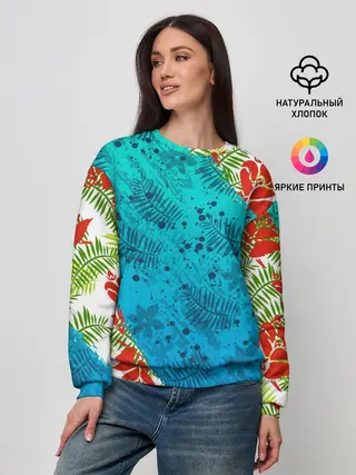 Женский свитшот / ЛЕТНИЕ КРАСКИ | ТРОПИКИ / SUMMER / МОРЕ