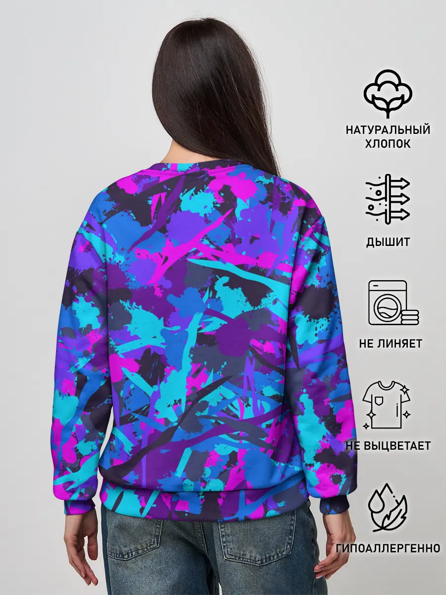 Женский свитшот / Неоновые кляксы