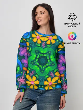 Женский свитшот / Цветы и узоры - Калейдоскоп