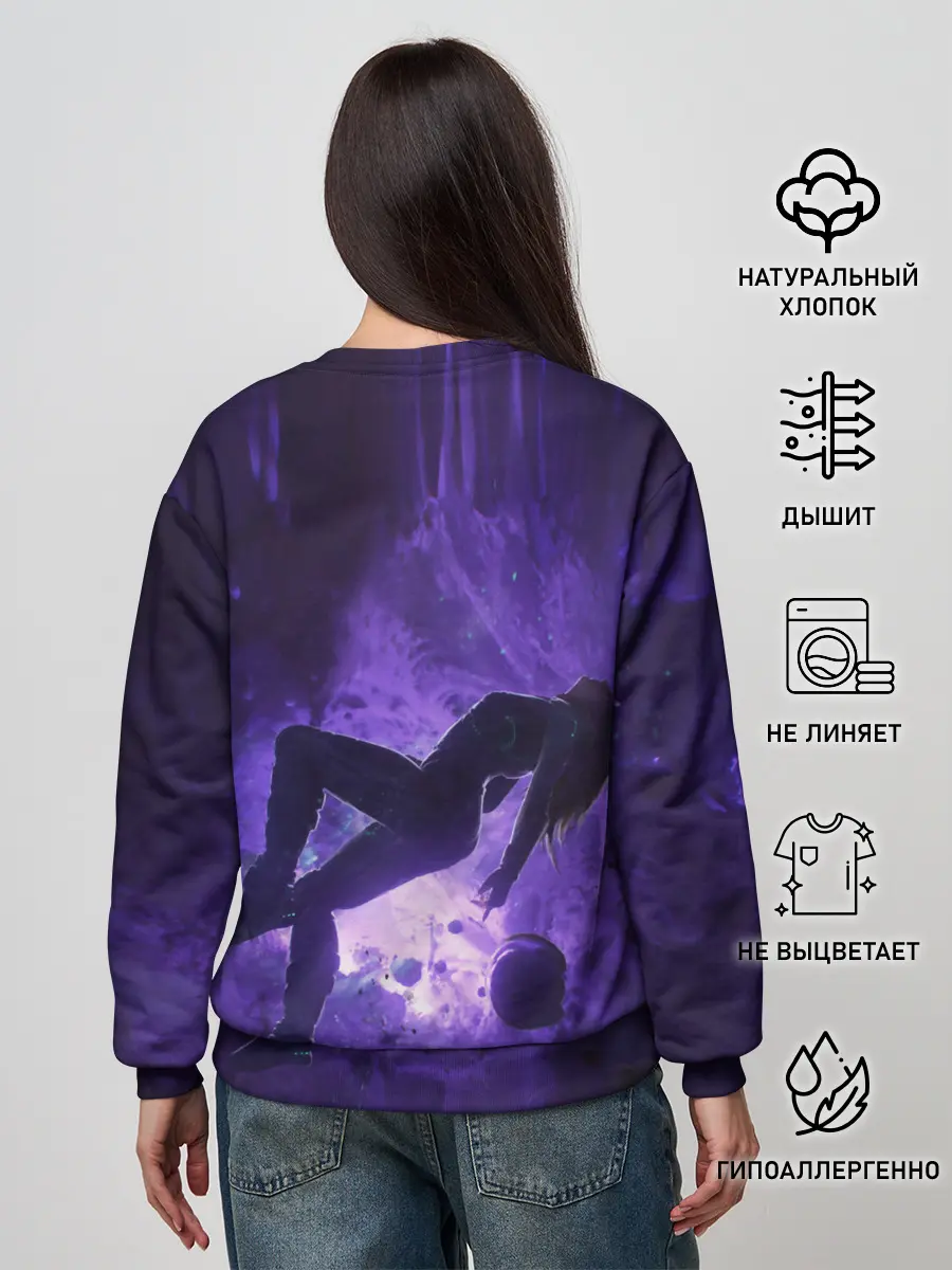 Женский свитшот / Space X Girl in zero gravity