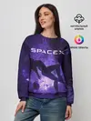 Женский свитшот / Space X Girl in zero gravity