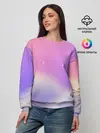 Женский свитшот / Звёздное небо розовый закат