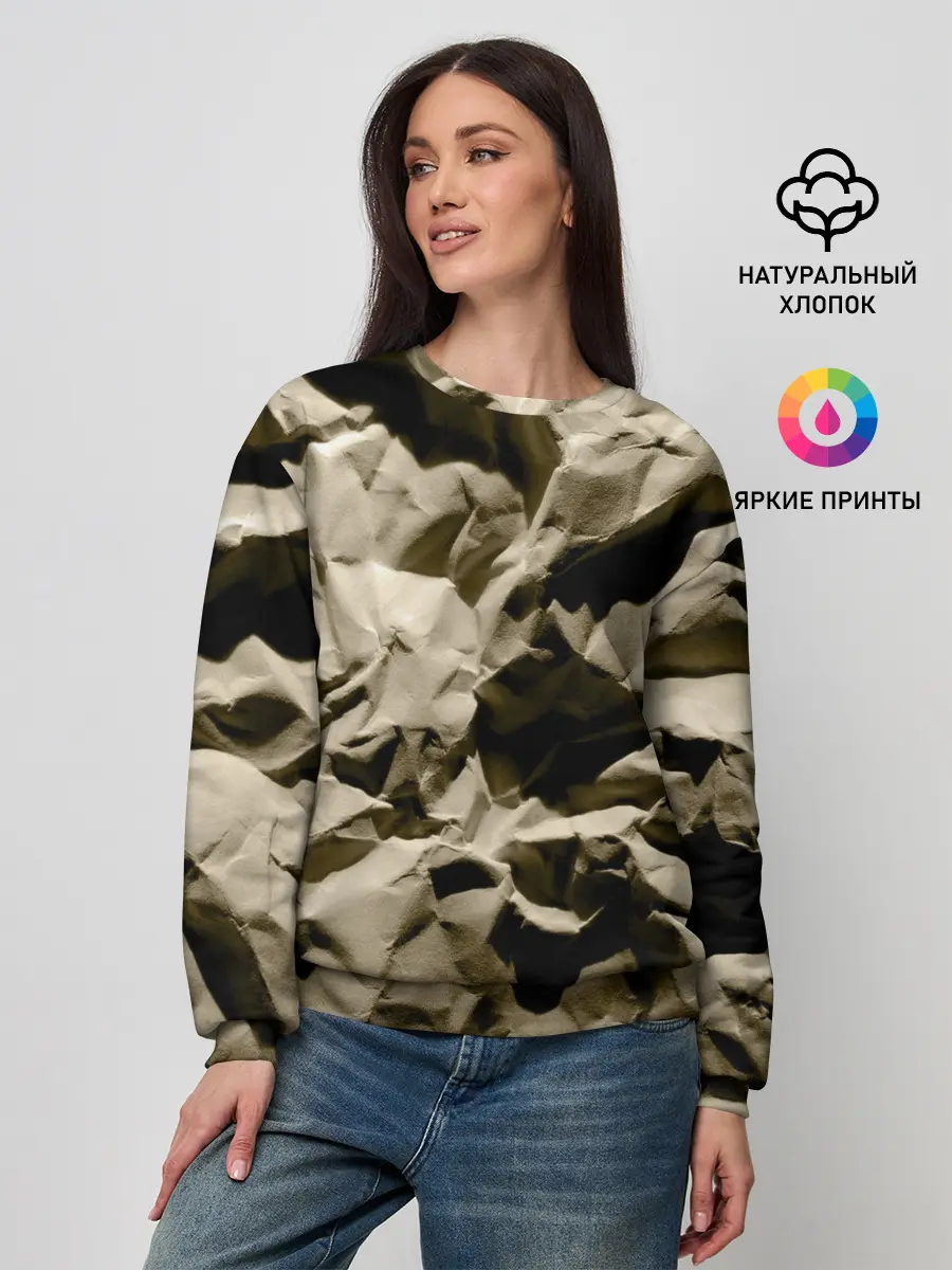 Женский свитшот / Мягкая мятая бумага