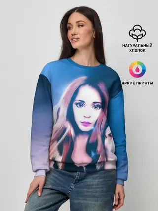 Женский свитшот / Девушка с большими глазами