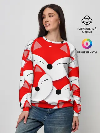 Женский свитшот / Лисёнок принт