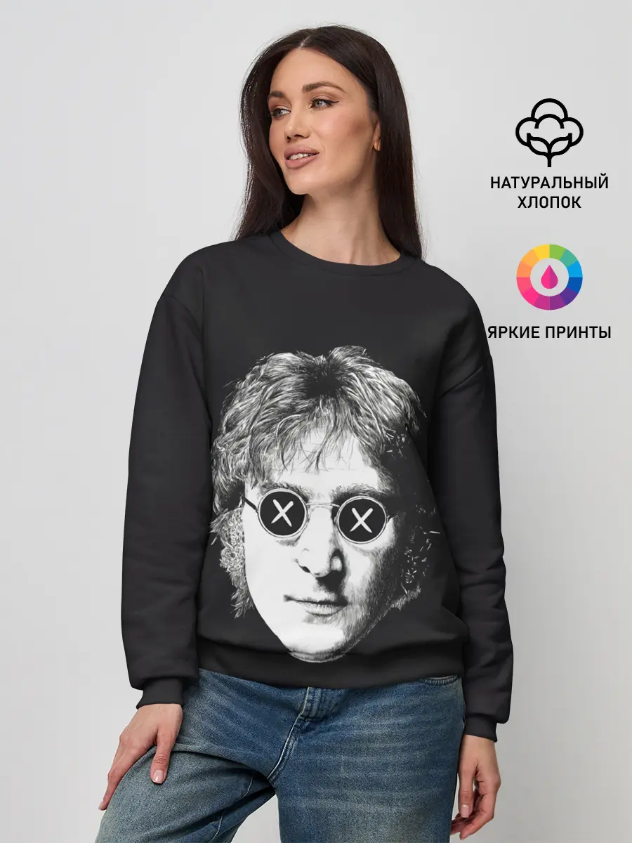 Женский свитшот / Ленон в очках
