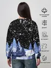 Женский свитшот / Снежная ночь в зимнем лесу