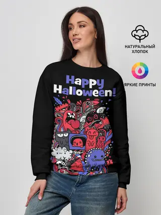 Женский свитшот / Монстры на Хеллоуин