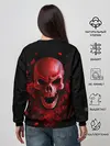 Женский свитшот / Красный череп в кровавых розах