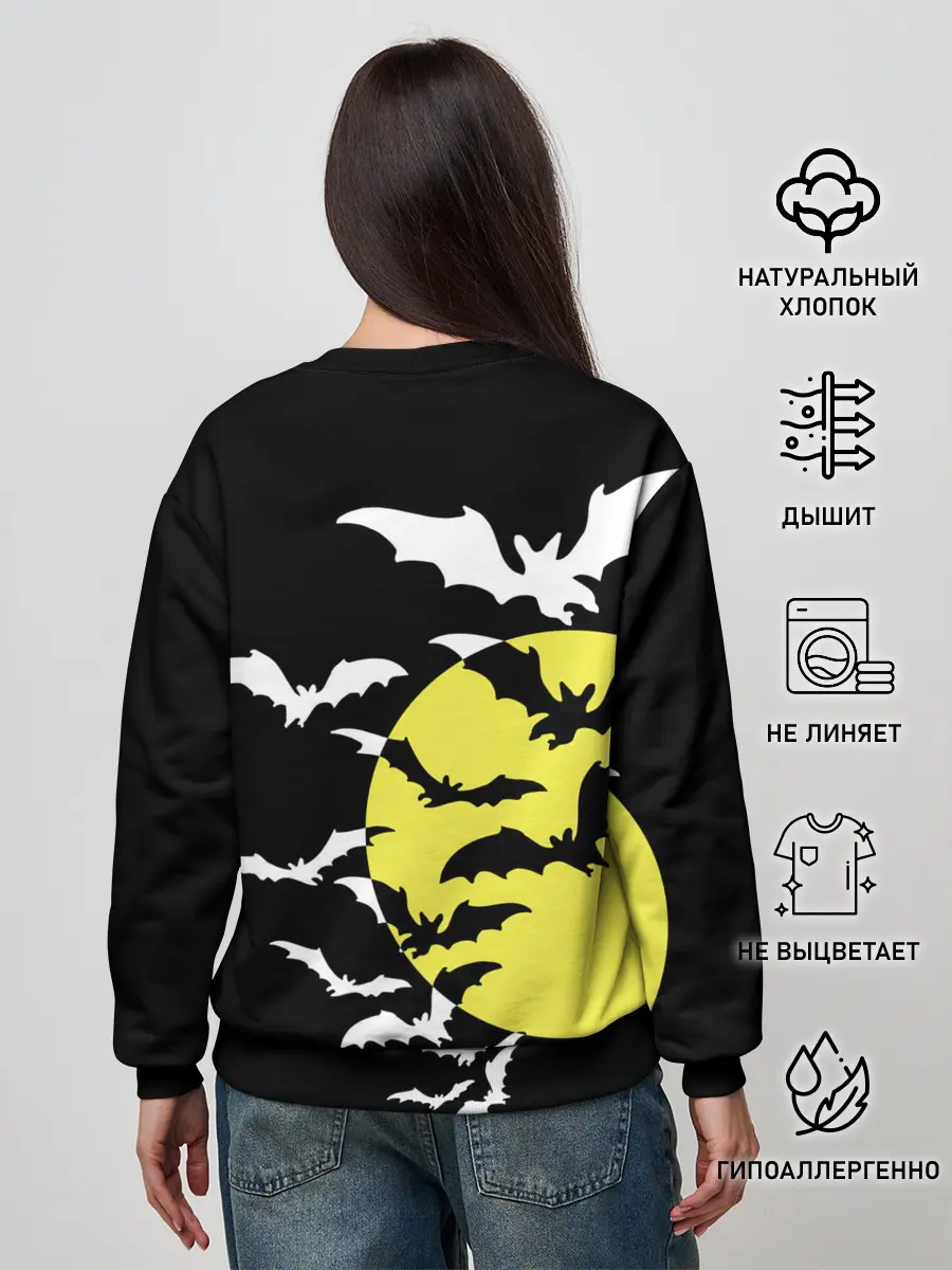 Женский свитшот / Летучие мыши на Хэллоуин