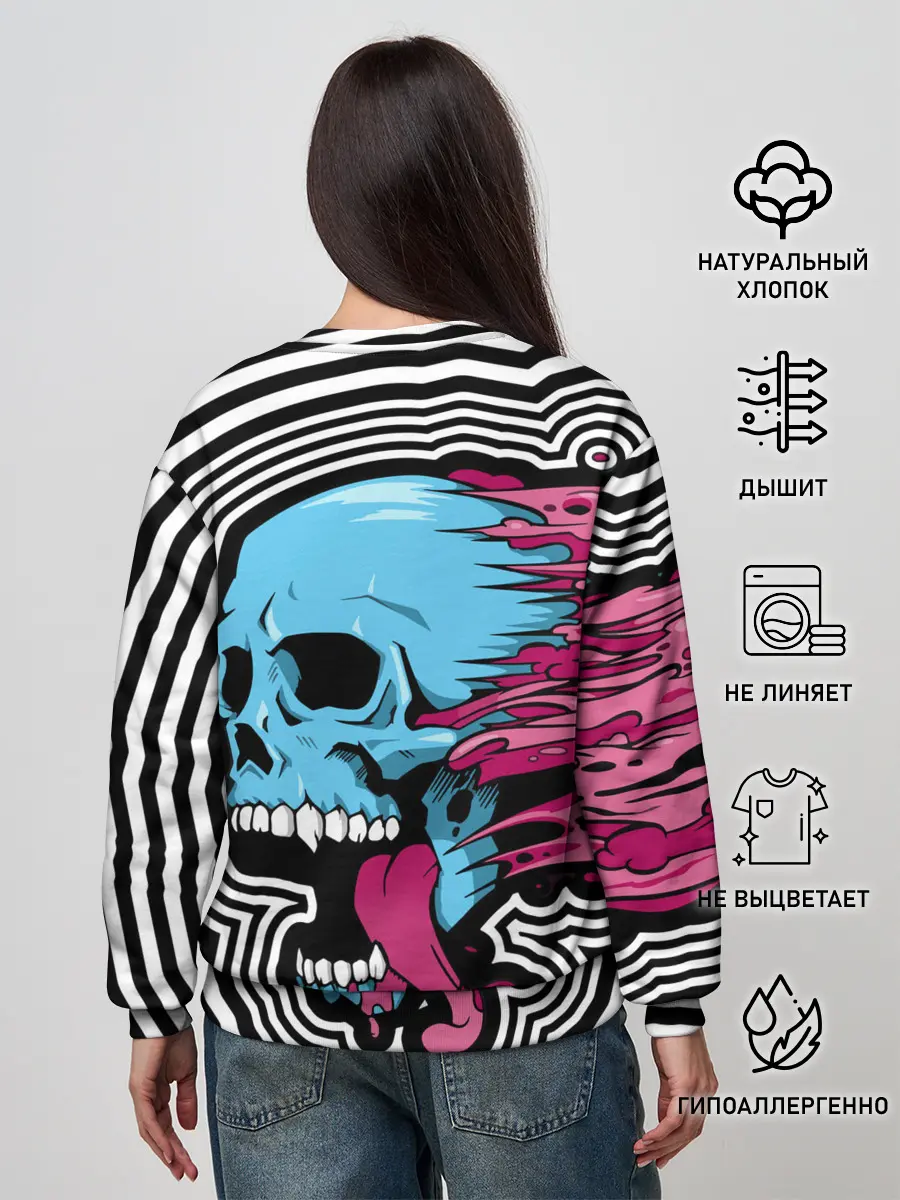 Женский свитшот / Летящий череп