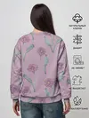 Женский свитшот / Розовые герберы на розовом фоне