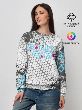 Женский свитшот / Игра в кальмара Неон