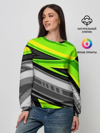 Женский свитшот / Зеленые линии