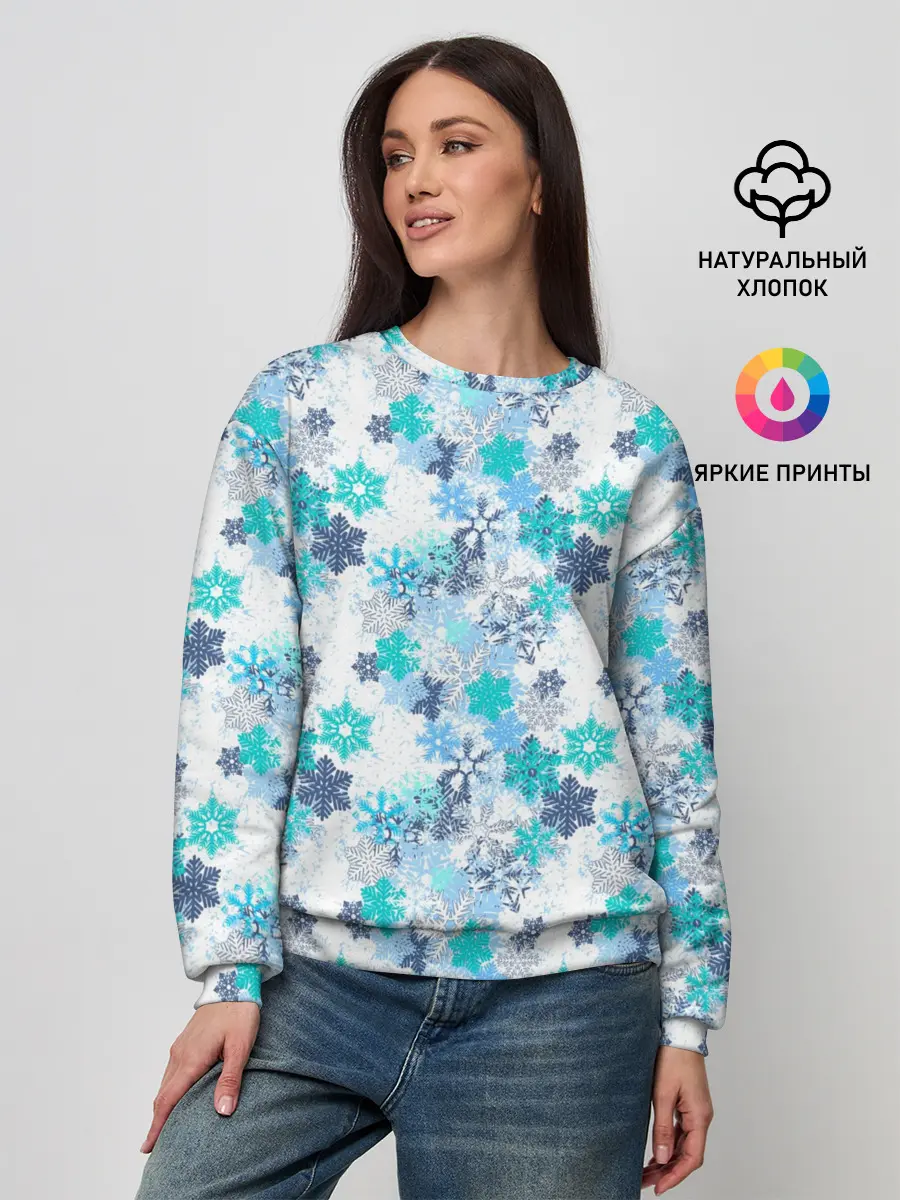 Женский свитшот / Зимние Снежные Узоры