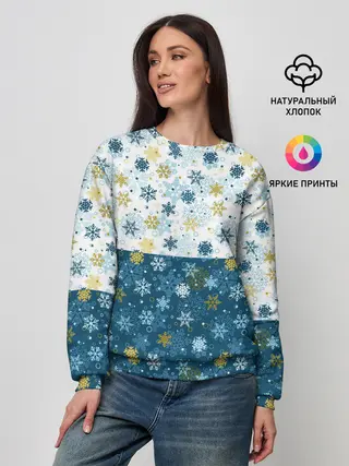 Женский свитшот / Падают Снежинки