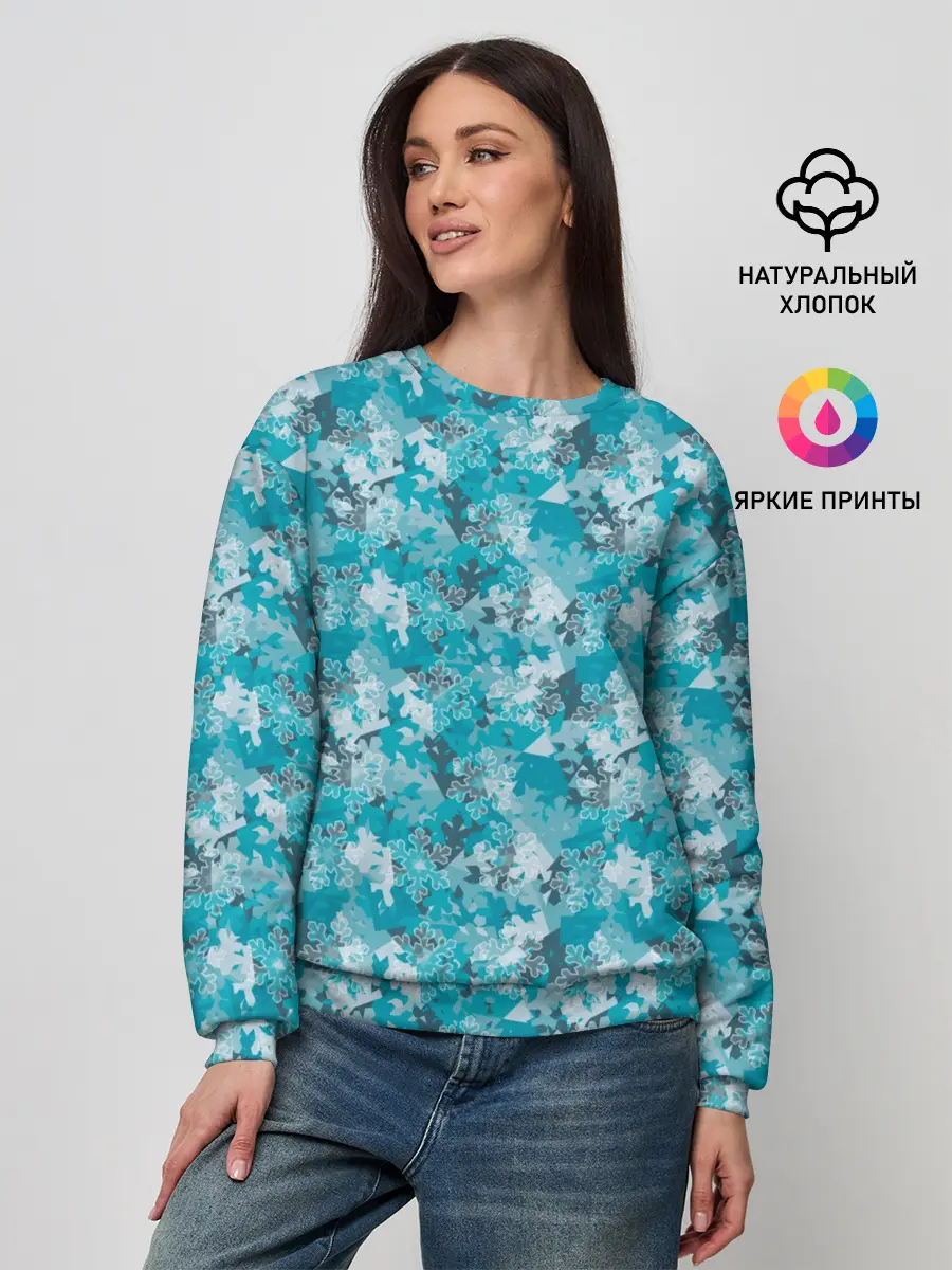 Женский свитшот / Снежный Дизайн