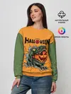 Женский свитшот / Т-Рекс с тыквой в пасте | Хэллоуин