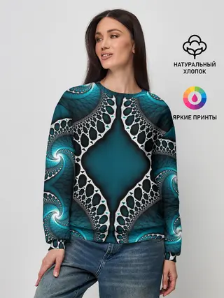 Женский свитшот / Узор, От Которого Не Отведешь Взгляд