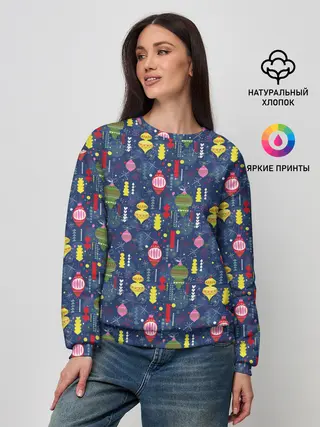 Женский свитшот / Новогодние Ёлочные Игрушки