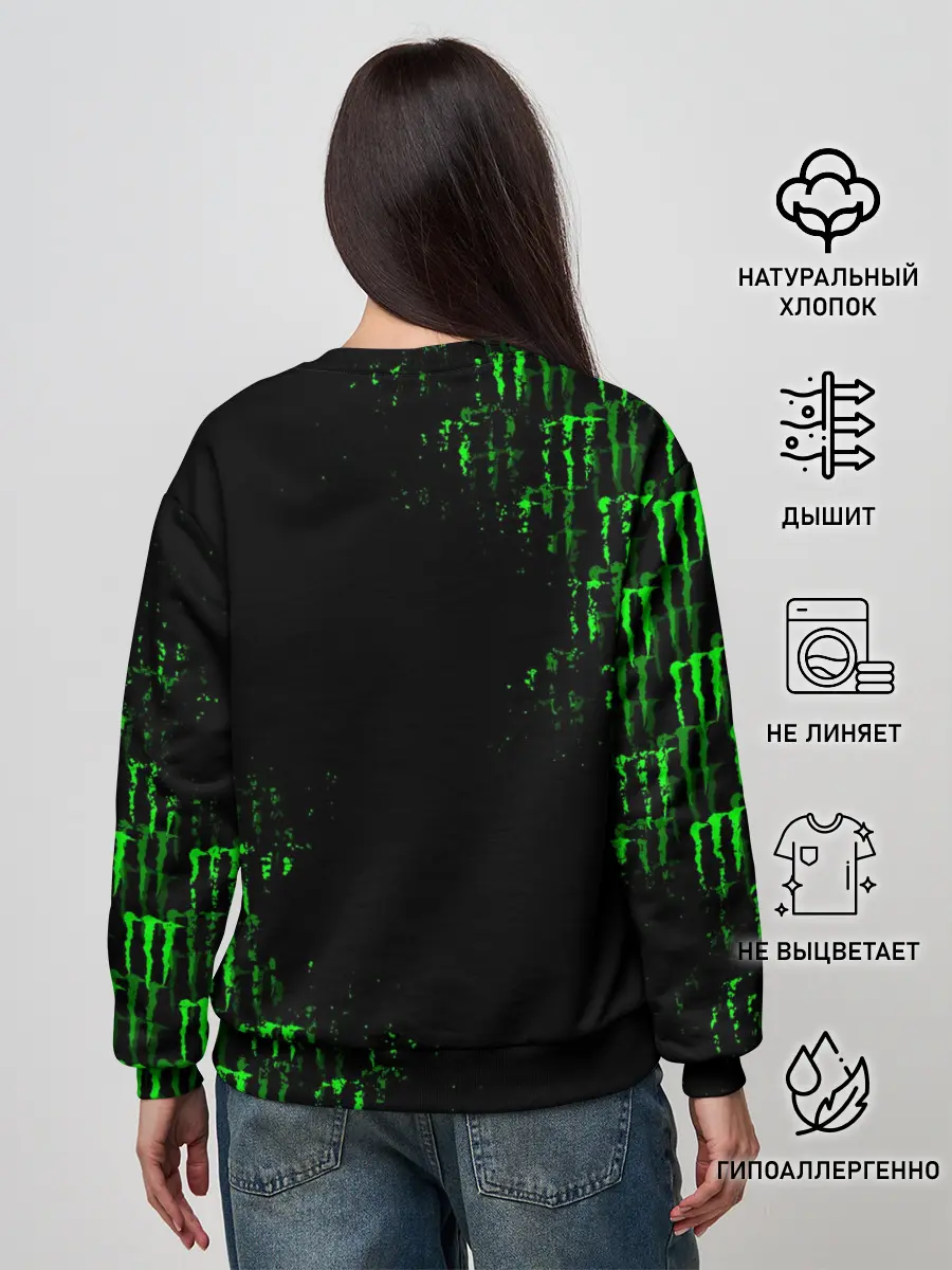 Женский свитшот / MONSTER ENERGY NEON | МОНСТЕР НЕОН