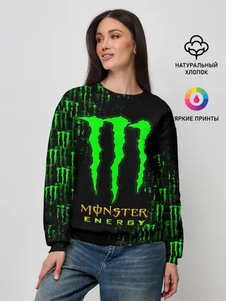 Женский свитшот / MONSTER ENERGY NEON | МОНСТЕР НЕОН