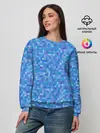 Женский свитшот / Голубая пиксель абстракция