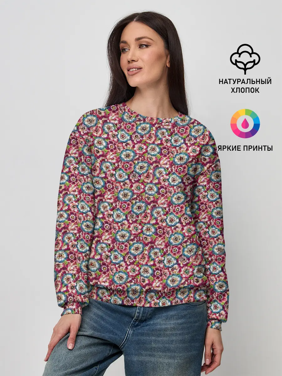 Женский свитшот / Васильковое поле