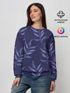 Женский свитшот / Листья на темно синем фоне