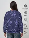 Женский свитшот / Листья на темно синем фоне