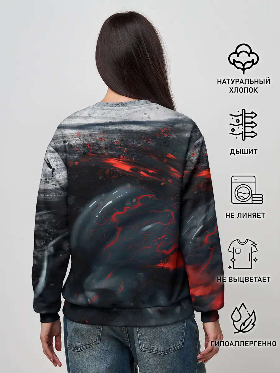 Женский свитшот / ЧЁРНЫЙ СИМБИОТ / ГРАНЖ / BLACK MONSTER