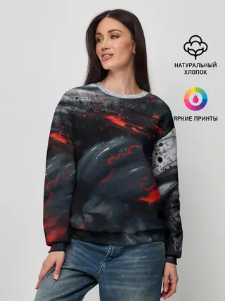 Женский свитшот / ЧЁРНЫЙ СИМБИОТ / ГРАНЖ / BLACK MONSTER