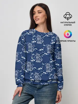 Женский свитшот / Тигры паттерн