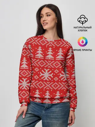 Женский свитшот / Новогодний узор, 2022